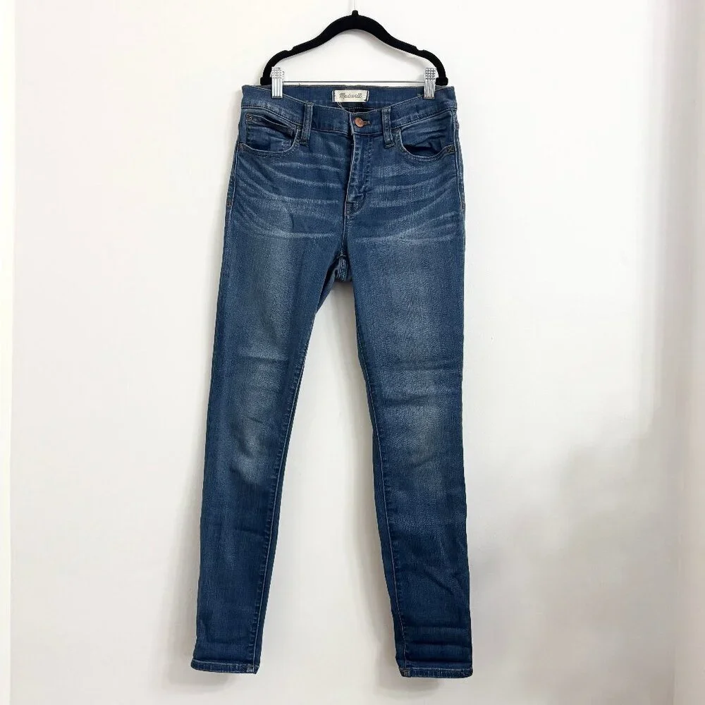 High Rise Madewell Medium Blue Denim Skinny Roadtripper Jeans - sz 27 - Picture 1 of 13